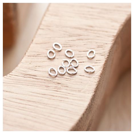 Anneaux 3x4mm Fins Argent gris