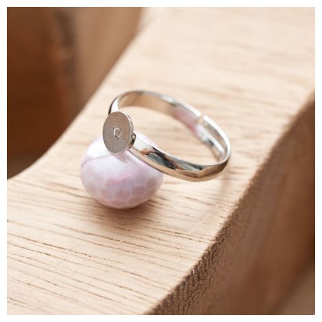 Bague 17mm Support 6mm Argent gris