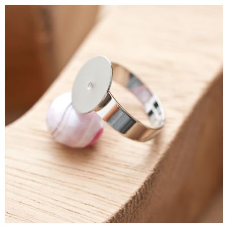 Bague 18mm Support 12mm Argent gris