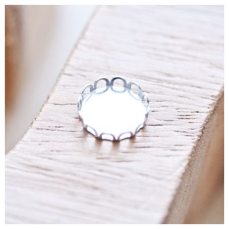 Base de cabochon Rond 10mm Cerclé Argent