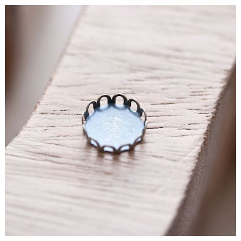 Base de cabochon Rond 10mm Cerclé Bronze vieilli