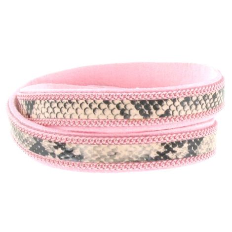 Bracelet double-tours rose serpent