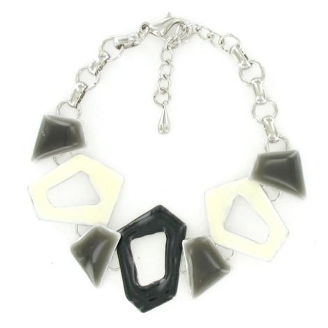 Bracelet argenté motifs émaillés