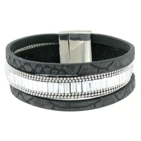 Bracelet multirangs avec un ruban de strass