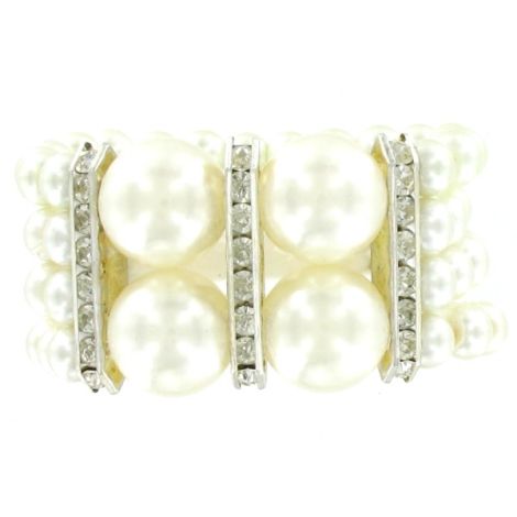Bracelet 4 rangs de perles et strass