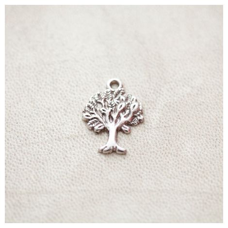 Breloque Arbre de vie 17mm Argent vieilli