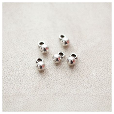 Breloque Boule 8mm Argent vieilli