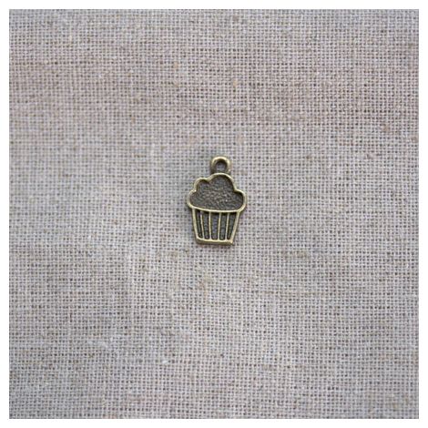 Breloque Petit muffin dessin Bronze vieilli