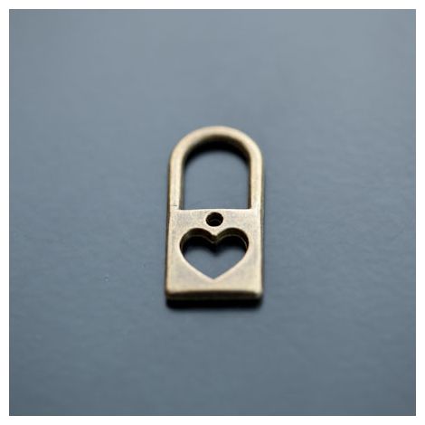 Breloque Cadenas Coeur Bronze vieilli