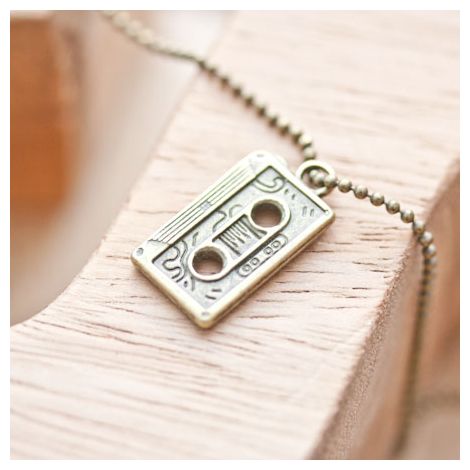 Breloque Cassette Audio Bronze vieilli