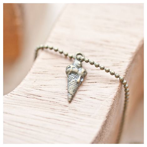 Breloque Cornet de glace relief Bronze vieilli