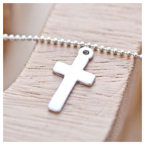 Breloque Croix Argent vieilli