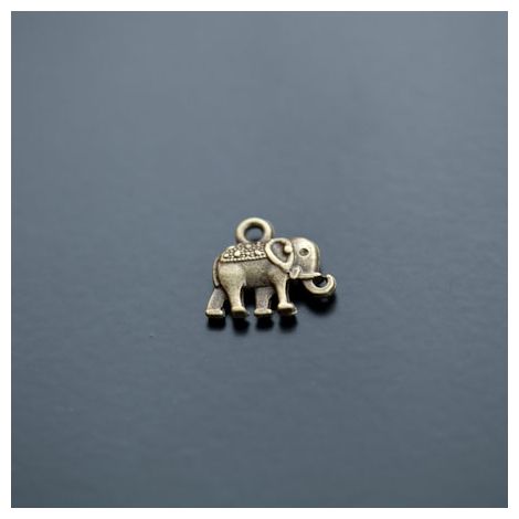 Breloque Éléphant Indien Bronze vieilli