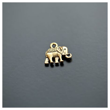 Breloque Éléphant Indien Doré vieilli