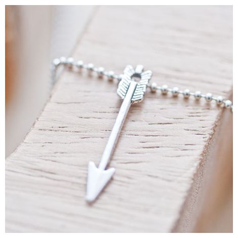Breloque Flèche 29mm Trou intégré Argent vieilli
