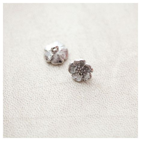 Breloque Fleur Lotus 7mm Argenté gris