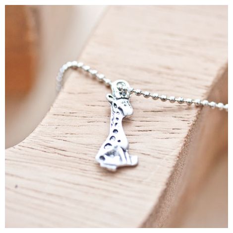 Breloque Girafe mignonne Argent vieilli