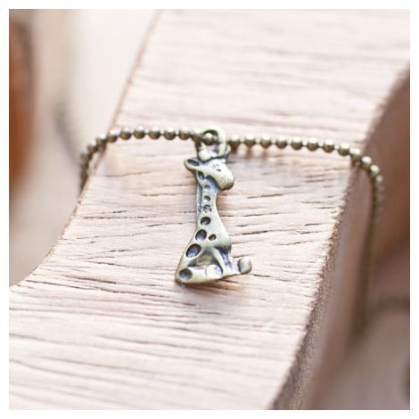 Breloque Girafe mignonne Bronze vieilli x 6