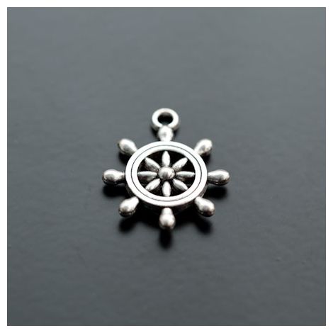 Breloque Gouvernail Argent vieilli