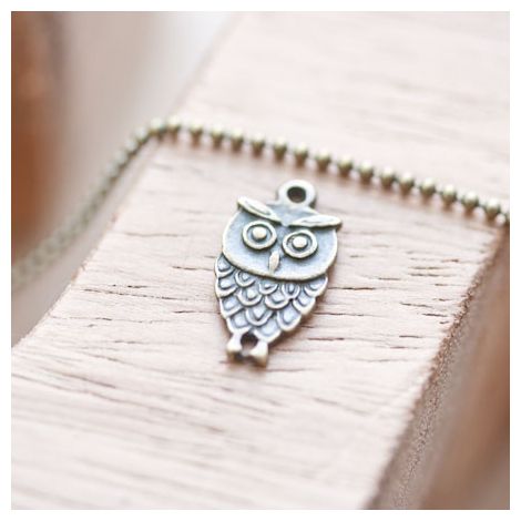 Breloque Hibou fou Bronze vieilli