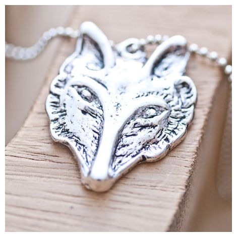 Breloque Joli Loup Renard Argent vieilli