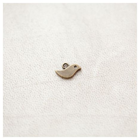 Breloque Mini Oiseau 7x11mm Bronze vieilli