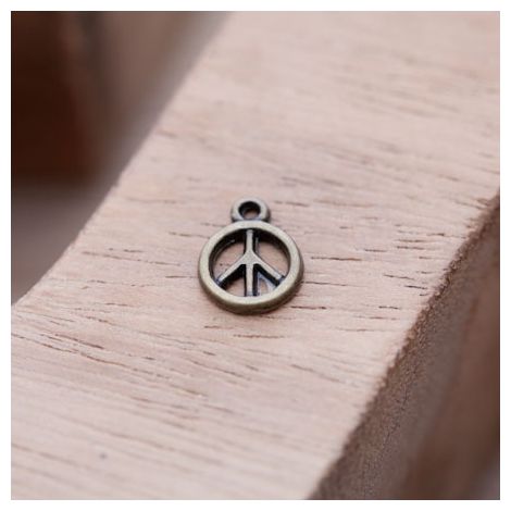 Breloque Mini Peace Bronze vieilli