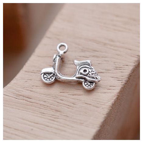 Breloque Mobylette Argent vieilli