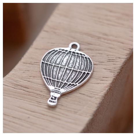 Breloque Montgolfière Argent vieilli