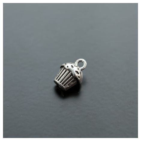 Breloque Muffin Relief Argent vieilli