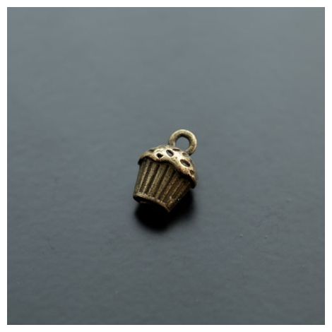 Breloque Muffin Relief Bronze vieilli