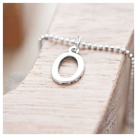 Breloque Ovale contour Argent vieilli