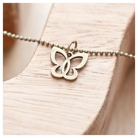 Breloque Papillon contour Bronze vieilli