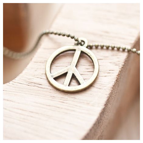 Breloque Peace and Love Bronze vieilli