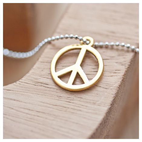 Breloque Peace and Love Doré