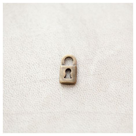 Breloque Petit Cadenas 13.5mm Bronze vieilli