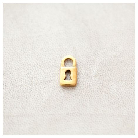 Breloque Petit Cadenas 13.5mm Doré vieilli