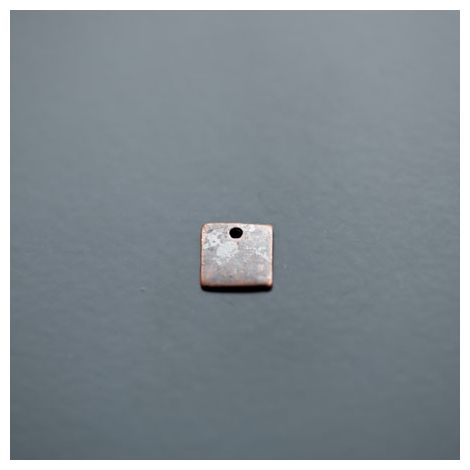 Breloque Petit Carré 9mm Cuivre Rouge