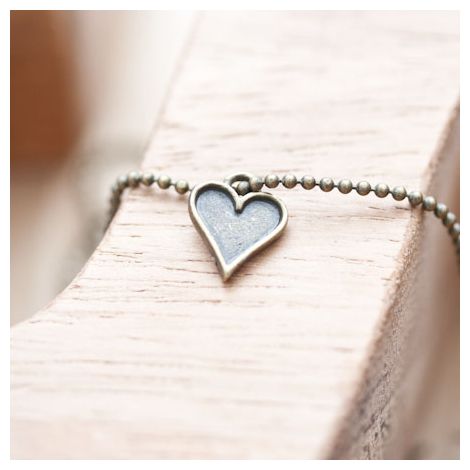 Breloque Petit coeur de carte Bronze vieilli