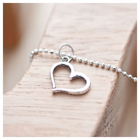Breloque Petit coeur penché Argent vieilli