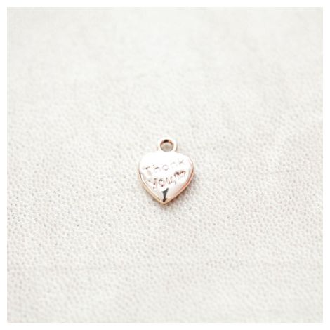Breloque Petit Coeur Thank you 13x10mm Doré