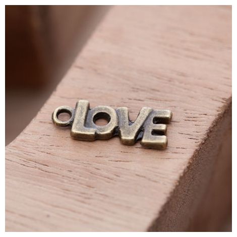 Breloque Petit Love épais Bronze vieilli