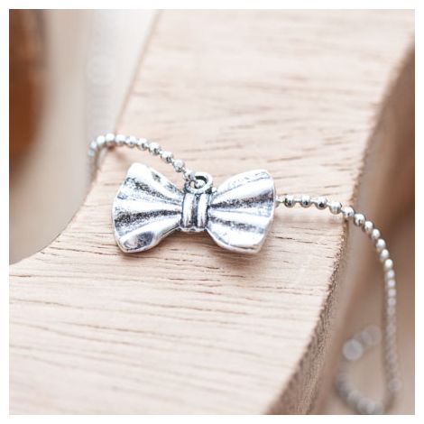 Breloque Petit noeud papillon Argent vieilli