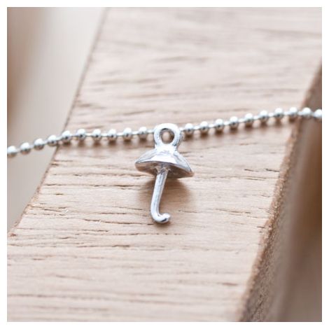 Breloque Petit Parapluie relief Argent vieilli
