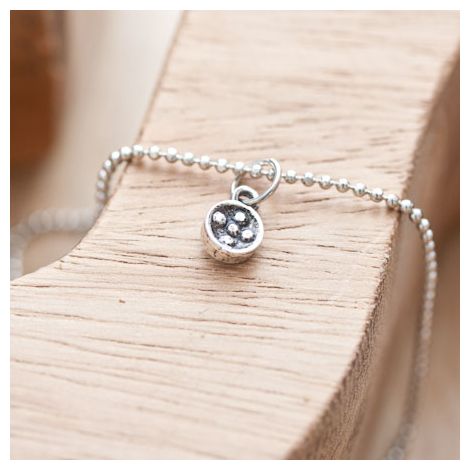 Breloque Petit rond mignon Argent vieilli