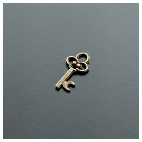 Breloque Petite Clé Fleur Bronze vieilli