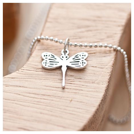Breloque Petite libellule trais Argent vieilli