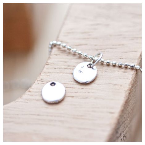Breloque Petite plaque ronde 8mm Argent vieilli
