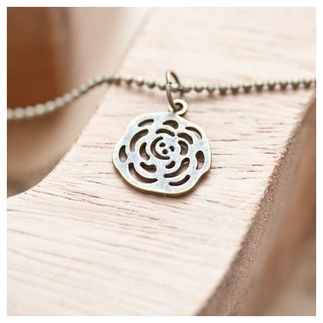 Breloque Petite rose filigrane Bronze vieilli x 5