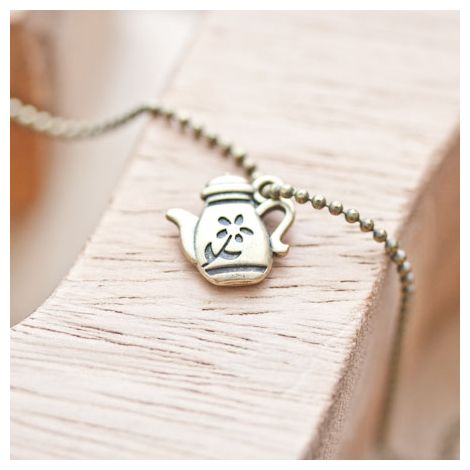 Breloque Petite théière plate Bronze vieilli
